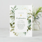 Invitation Confirmation de la croix d'or et de la verdure bot (Debout devant)