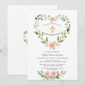 Invitation Confirmation de la croix du cadre cardiaque flou (Devant / Derrière)