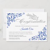Invitation Confirmation de la croix et de la colombe élégante (Devant)