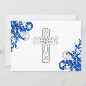 Invitation Confirmation de la croix et de la colombe élégante (Dos)