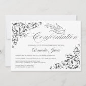 Invitation Confirmation de la croix et de la colombe élégante (Devant)