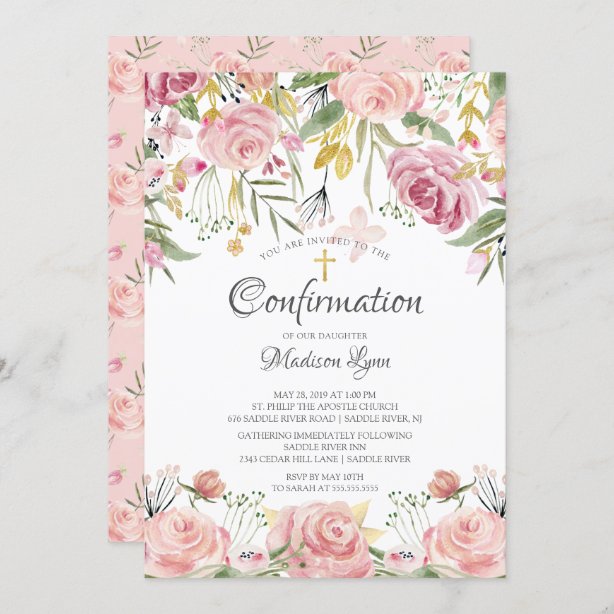 Invitations Roses De confirmations Zazzle.be
