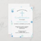 Invitation Confirmation de la croix hivernale de la flocon de (Devant / Derrière)