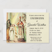 Invitation Confirmation de la fille catholique traditionnelle (Devant)