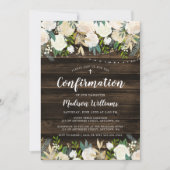 Invitation Confirmation de la fille lumière à chaîne florale  (Devant)