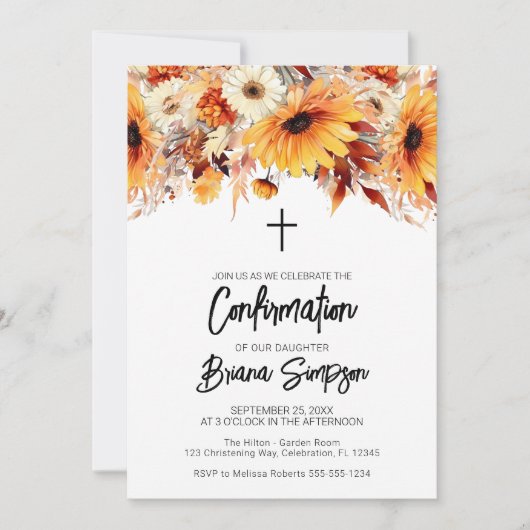 Invitation Confirmation de la floraison automnale (Devant)