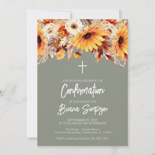 Invitation Confirmation de la floraison de la chute verte (Devant)