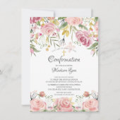 Invitation Confirmation de la floraison rose Aquarelle (Devant)