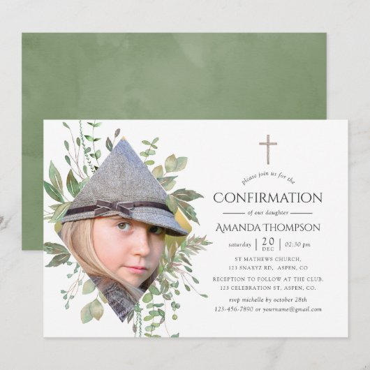 Invitation Confirmation de la forêt à l'aquarelle (Devant / Derrière)