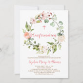 Invitation Confirmation de la petite fille de la couronne ros (Devant)
