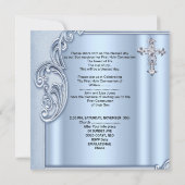 Invitation Confirmation de la photo bleue de la première sain (Dos)