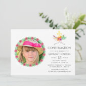 Invitation Confirmation de la photo d'été tropicale (Debout devant)