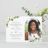 Invitation Confirmation de la photo florale de verdure douce (Debout devant)