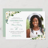 Invitation Confirmation de la photo florale de verdure douce (Devant / Derrière)
