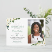 Invitation Confirmation de la photo florale de verdure douce (Debout devant)