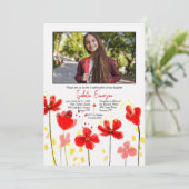 Invitation Confirmation de la photo Red Poppies (Debout devant)