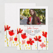 Invitation Confirmation de la photo Red Poppies (Devant / Derrière)