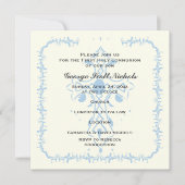 Invitation Confirmation de la première communion Croix Bleue (Devant)