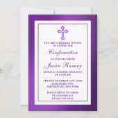Invitation Confirmation de la sainte communion de violet méta (Devant)