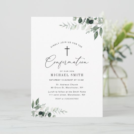 Invitation confirmation de la verdure aquarelle (Debout devant)