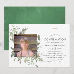 Invitation Confirmation de la verdure de la forêt à l'aquarel