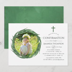 Invitation Confirmation de la verdure de la forêt à l'aquarel