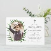 Invitation Confirmation de la verdure de la forêt d'aquarelle (Debout devant)