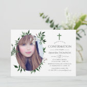 Invitation Confirmation de la verdure de la forêt d'aquarelle (Debout devant)