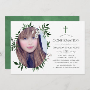 Invitation Confirmation de la verdure de la forêt d'aquarelle