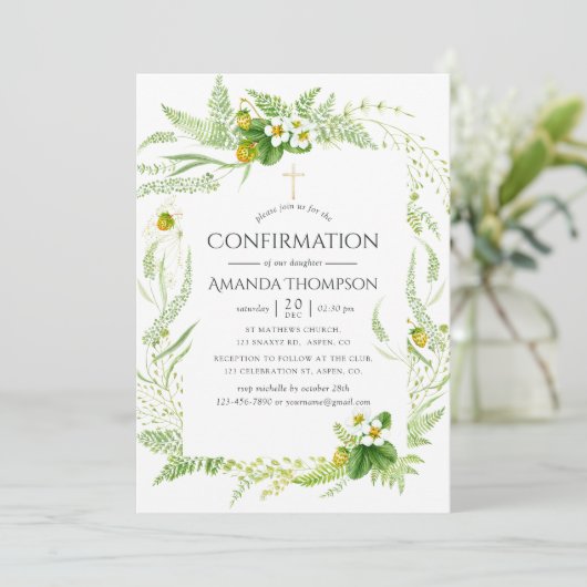 Invitation Confirmation de la verdure de l'aquarelle (Debout devant)