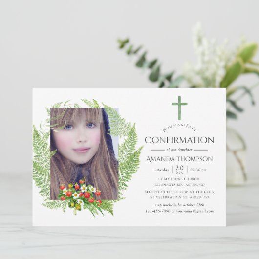 Invitation Confirmation de la verdure du pays (Debout devant)