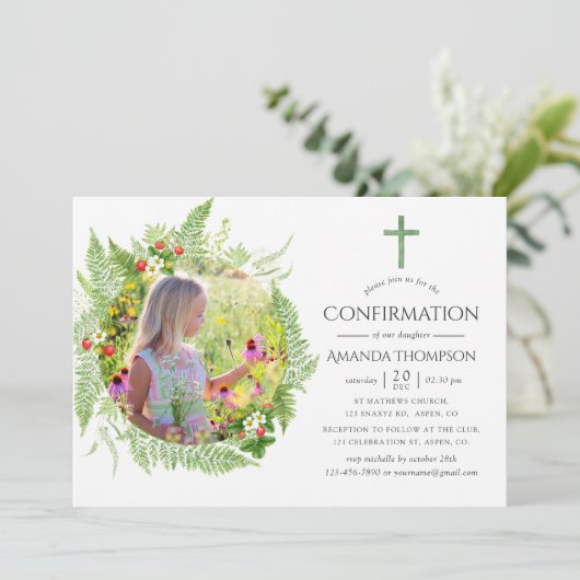 Invitation Confirmation de la verdure du pays (Debout devant)