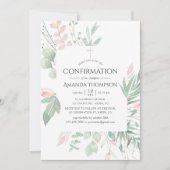 Invitation Confirmation de la verdure rose pastel (Devant)