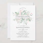 Invitation Confirmation de la verdure rose pastel (Devant)