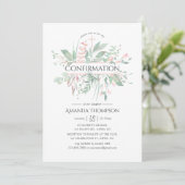 Invitation Confirmation de la verdure rose pastel (Debout devant)