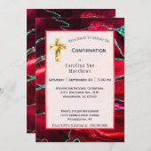 Invitation Confirmation de l'aquarelle Abstraite Red Agate (Devant / Derrière)