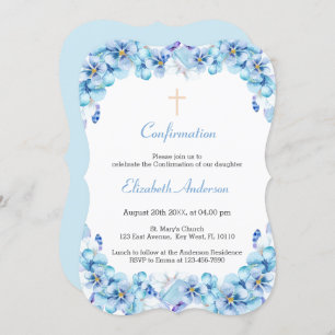Invitation Confirmation de l'aquarelle bleu ciel floral