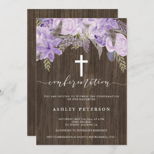 Invitation Confirmation de l'aquarelle de lavande rose floral