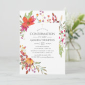 Invitation Confirmation de l'aquarelle des fleurs sauvages (Debout devant)