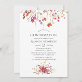 Invitation Confirmation de l'aquarelle des fleurs sauvages (Devant)