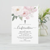 Invitation confirmation de l'aquarelle rose et blanc (Debout devant)