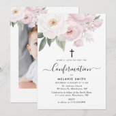 Invitation confirmation de l'aquarelle rose et blanc (Devant / Derrière)