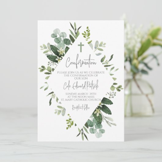 Invitation Confirmation de l'aquarelle verte (Debout devant)