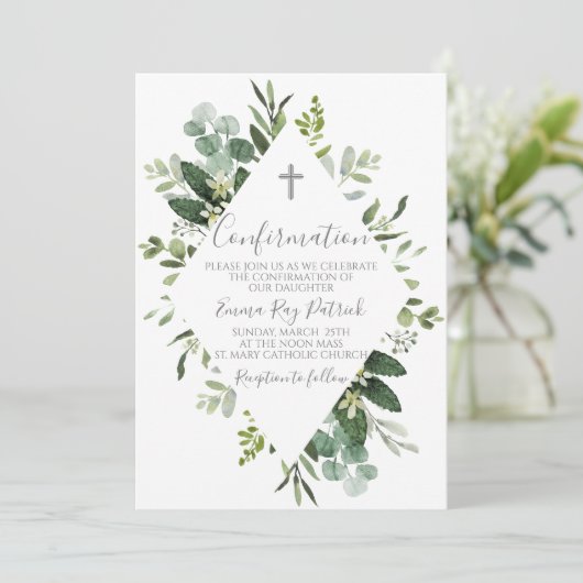 Invitation Confirmation de l'aquarelle verte (Debout devant)