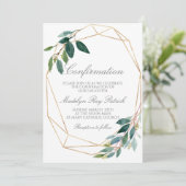 Invitation Confirmation de l'aquarelle verte (Debout devant)