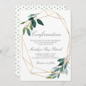 Invitation Confirmation de l'aquarelle verte (Devant / Derrière)