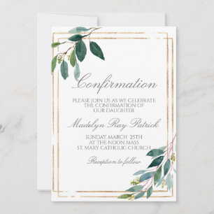Invitation Confirmation de l'aquarelle verte