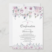 Invitation Confirmation de l'aquarelle violet Fleurs (Devant)