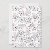 Invitation Confirmation de l'aquarelle violet Fleurs (Dos)