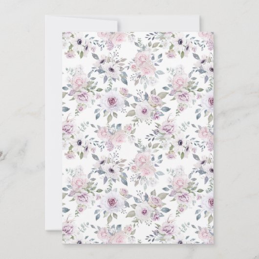 Invitation Confirmation de l'aquarelle violet Fleurs (Dos)